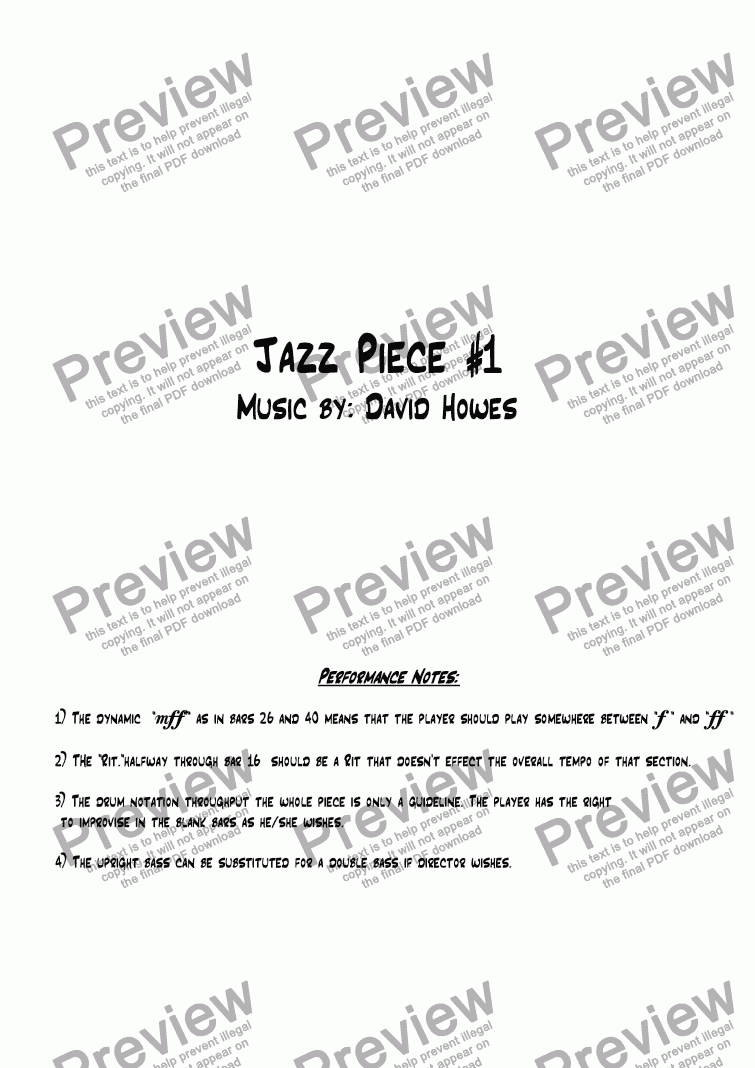 page one of Jazz Piece #1