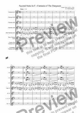 page one of Fantasia of the Dargason (Clarinet Choir) (2008)