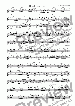 page one of Rondo for unaccompanied Flute