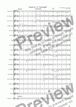 page one of Moonlight Sonata - 2nd Movement (C Major) - Brass Band