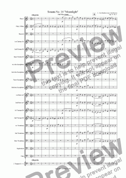 page one of Moonlight Sonata - 2nd Movement (C Major) - Wind Band