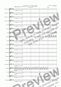 page one of Moonlight Sonata - 1st Movement (C# Minor) - Brass Band