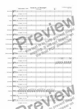 page one of Moonlight Sonata - 1st Movement (C# Minor) - Wind Band