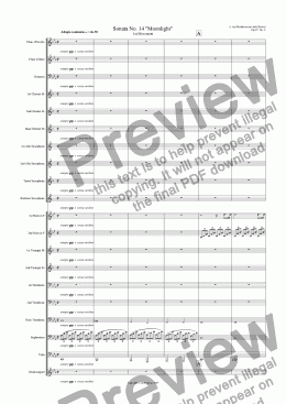 page one of Moonlight Sonata - 1st Movement (C Minor) - Wind Band