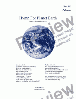 page one of Hymn For Planet Earth