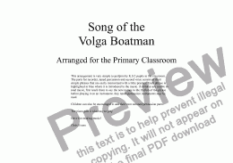 page one of Song of the Volga Boatman for Primary Classroom Instruments