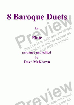 page one of 8 Baroque Duets for Flute