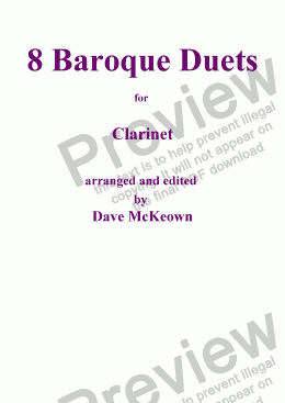page one of 8 Baroque Duets for Clarinet