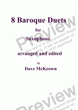 page one of 8 Baroque Duets for Saxophone