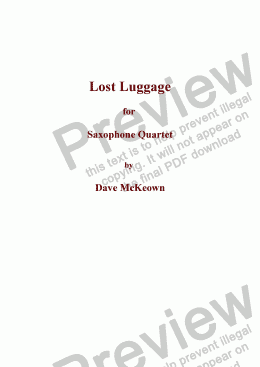 page one of Lost Luggage for Saxophone Quartet