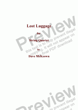 page one of Lost Luggage for String Quartet