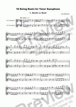 page one of 10 Swing Duets for Tenor Saxophone