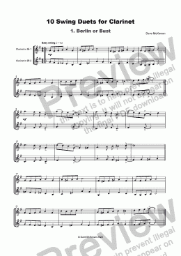 page one of 10 Swing Duets for Clarinet