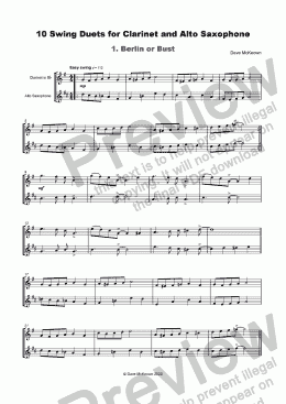 page one of 10 Swing Duets for Clarinet and Alto Saxophone