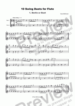 page one of 10 Swing Duets for Flute