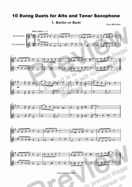page one of 10 Swing Duets for Alto and Tenor Saxophone