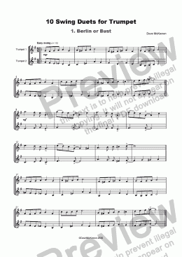 page one of 10 Swing Duets for Trumpet