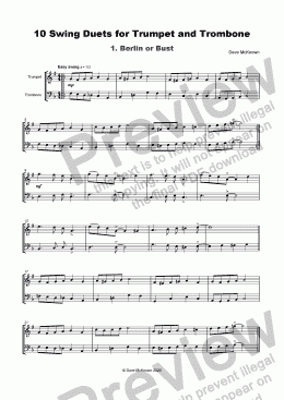 page one of 10 Swing Duets for Trumpet and Trombone