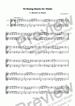 page one of 10 Swing Duets for Violin