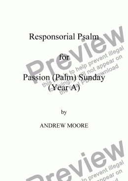 page one of Passion / Palm  Sunday (Year A)