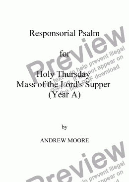 page one of Holy Thursday  / Maundy Thursday (Year A)