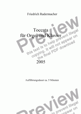 page one of Toccata für Orgel und Klavier