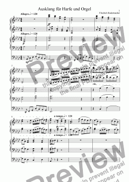 page one of Ausklang für Harfe und Orgel
