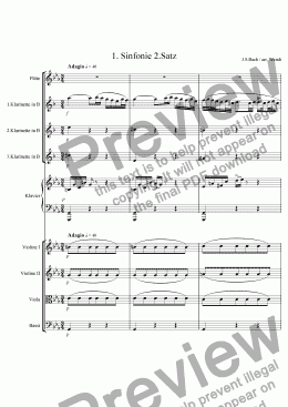 page one of Bach-Symphony Adagio in E-Flat