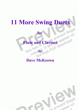 page one of 11 More Swing Duets for Flute and Clarinet