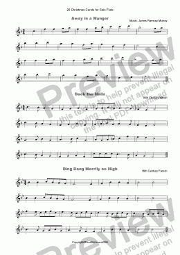 page one of 20 Favourite Christmas Carols for solo Flute and Piano