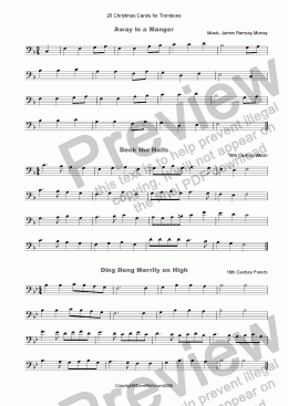 page one of 20 Favourite Christmas Carols for solo Trombone and Piano