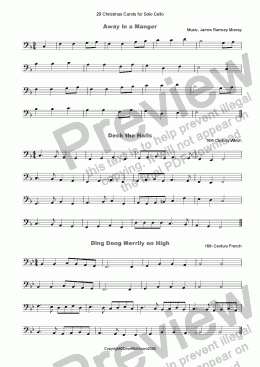 page one of 20 Favourite Christmas Carols for solo Cello and Piano