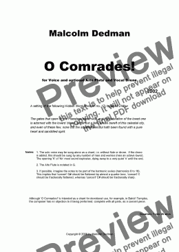 page one of O Comrades!