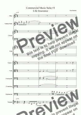 page one of Commercial Music Suite #1 (Life Insurance)