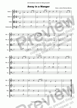 page one of  20 Favourite Christmas Carols for String Quartet