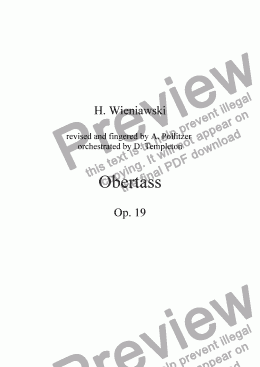 page one of Wieniawski- Obertass