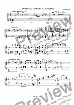 page one of Three Pieces for Piano #2 Nocturne