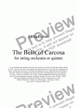 page one of The Bells of Carcosa (string orch. or quintet)