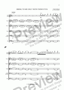 page one of Drink To Me Only With Thine Eyes for School Orchestra