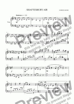 page one of ’Shaftesbury Air’ for piano