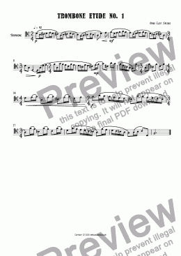 page one of Trombone Etude No. 1