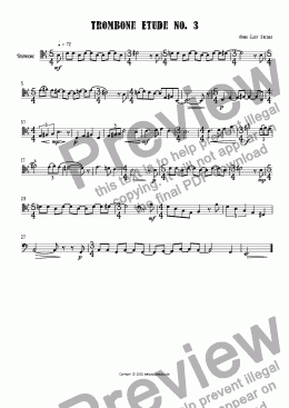 page one of Trombone Etude No. 3