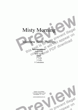 page one of Misty Morning