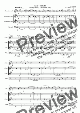 page one of Ave verum W.A.Mozart (3Tenorh.-Tuba)