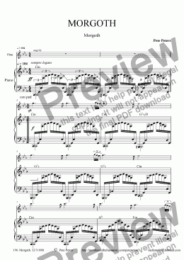 page one of Morgoth  [Flute + Piano]