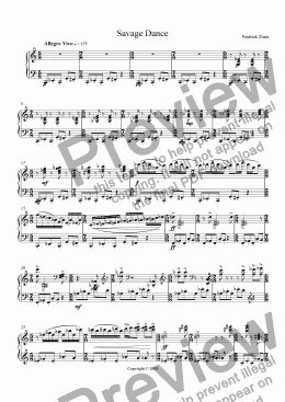 page one of Three Pieces for Piano #3 Savage Dance
