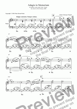 page one of Adagio in Memoriam for Piano