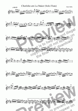 page one of Chorinho em La Maior (for solo flute)