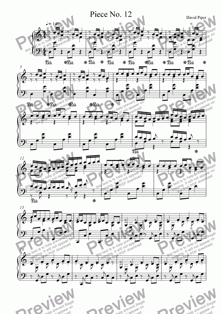 page one of Piece No. 12
