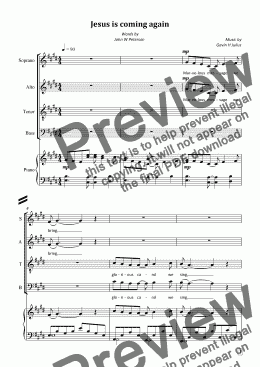 page one of Jesus is coming again (SATB)